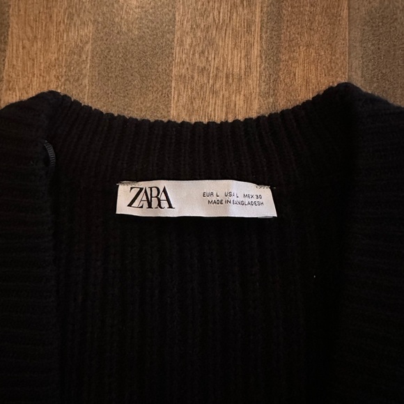 NWOT Zara Cropped Knit Zip Sweater - Picture 3 of 3